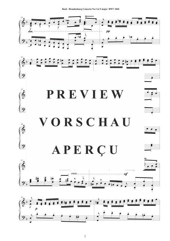 Produktgalerie: Seite 8 von 11 6 Brandenburgische Konzerte - Piano Version, , Klavier Solo - Gesamtausgabe