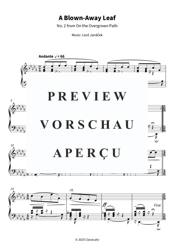 Product gallery: Page 5 of 7 A Blown-Away Leaf - No. 2 from On the Overgrown Path, , Piano Solo