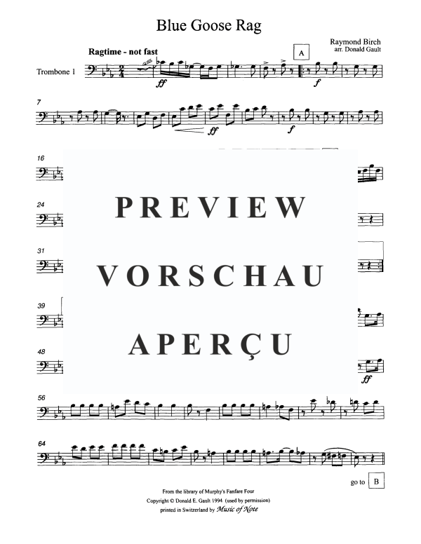 Produktgalerie: Seite 9 von 10 Blue Goose Rag, , Blechbläser Quartett