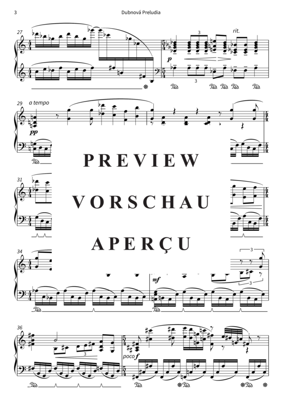 Product gallery: Page 6 of 8 Dubnová Preludia - op. 13, No. 2, Andante , , Piano Solo