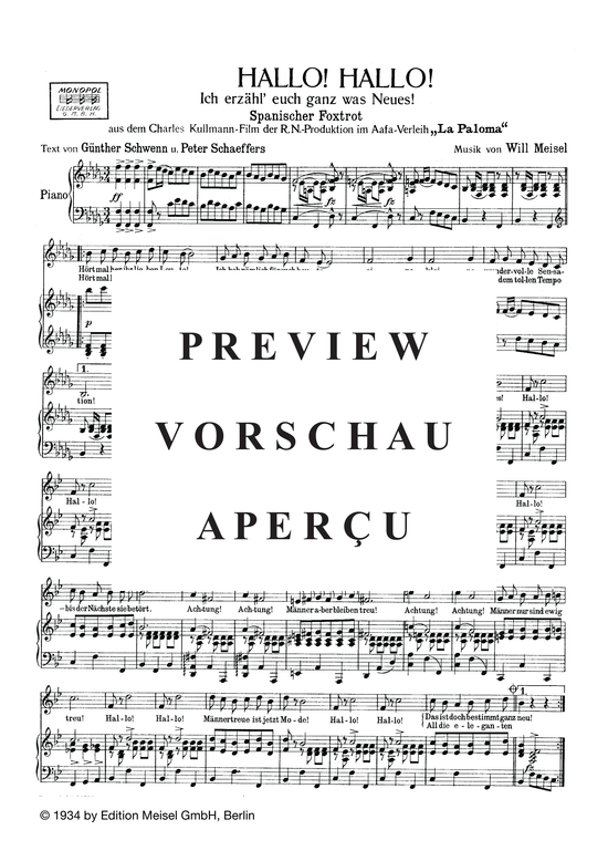 Produktgalerie: Seite 4 von 4 Hallo! Hallo! Ich erzähl euch ganz was Neues!, 	, Klavier und Gesang