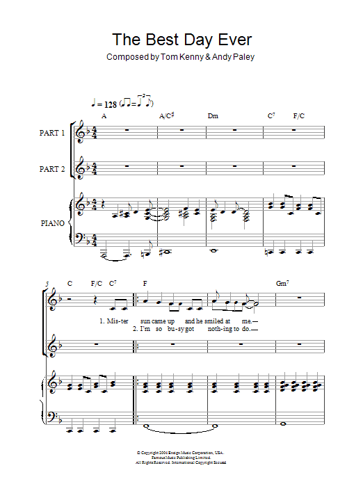 Produktbild zu: The Best Day Ever (from The SpongeBob SquarePants Movie) (arr. Rick Hein)