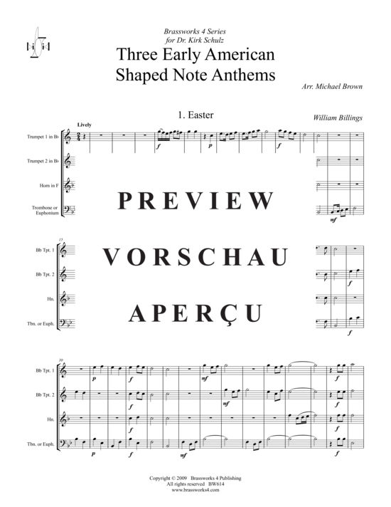 Produktgalerie: Seite 2 von 21 3 Early American Shaped Note Anthems, , (2xTrompete in B, Horn in F, Posaune)