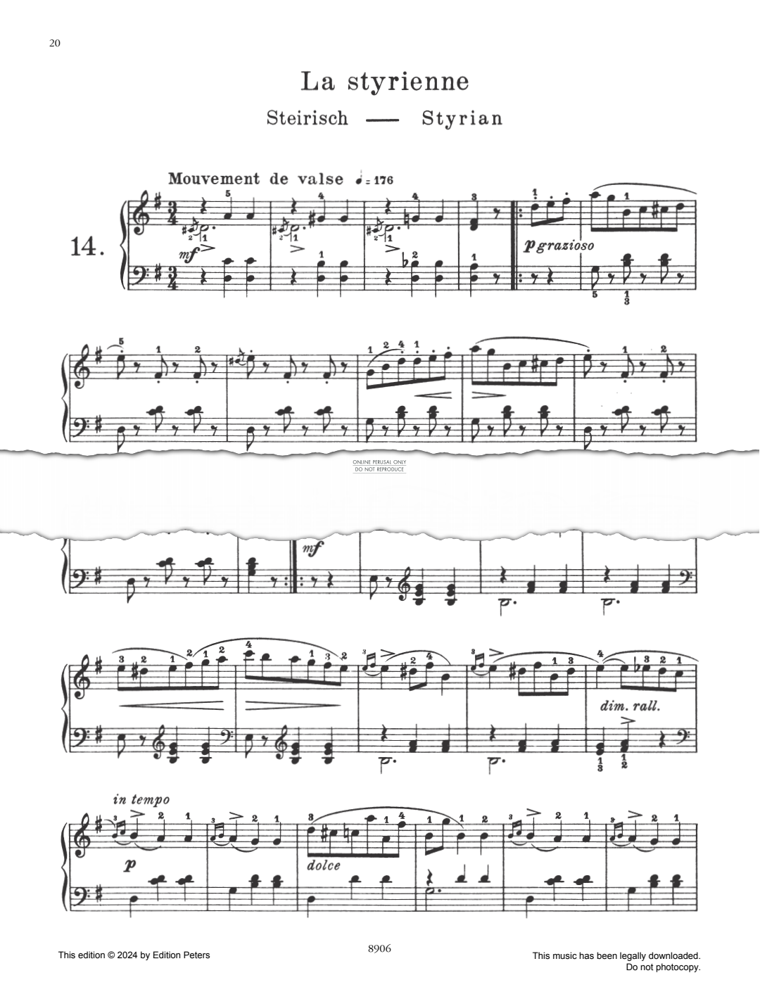 Produktbild zu: La Styrienne Op. 100 No. 14