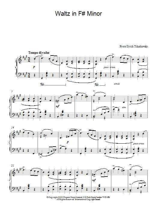 Product gallery: Page 1 of 1 Waltz in F# Minor, Pyotr Il'yich Tchaikovsky