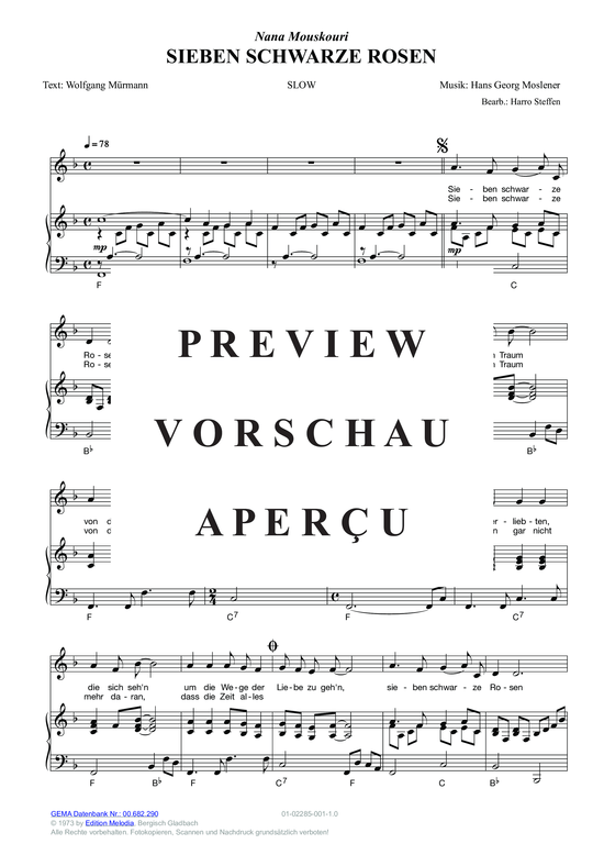 gallery: Sieben schwarze Rosen , Mouskouri, Nana, (Klavier + Gesang)
