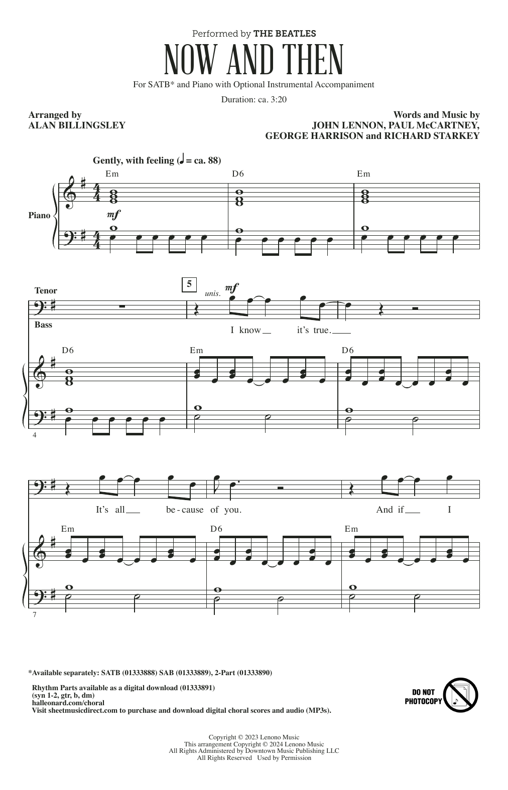 Produktgalerie: Seite 1 von 1 Now And Then (arr. Alan Billingsley), The Beatles, Chor