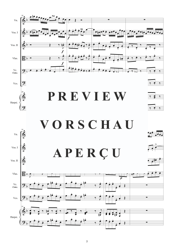 Produktgalerie: Seite 6 von 11 Violin Konzert in F-Dur BWV 1053, , Gemischtes Ensemble Violine, Violoncello, Streicher und Cembalo BC
