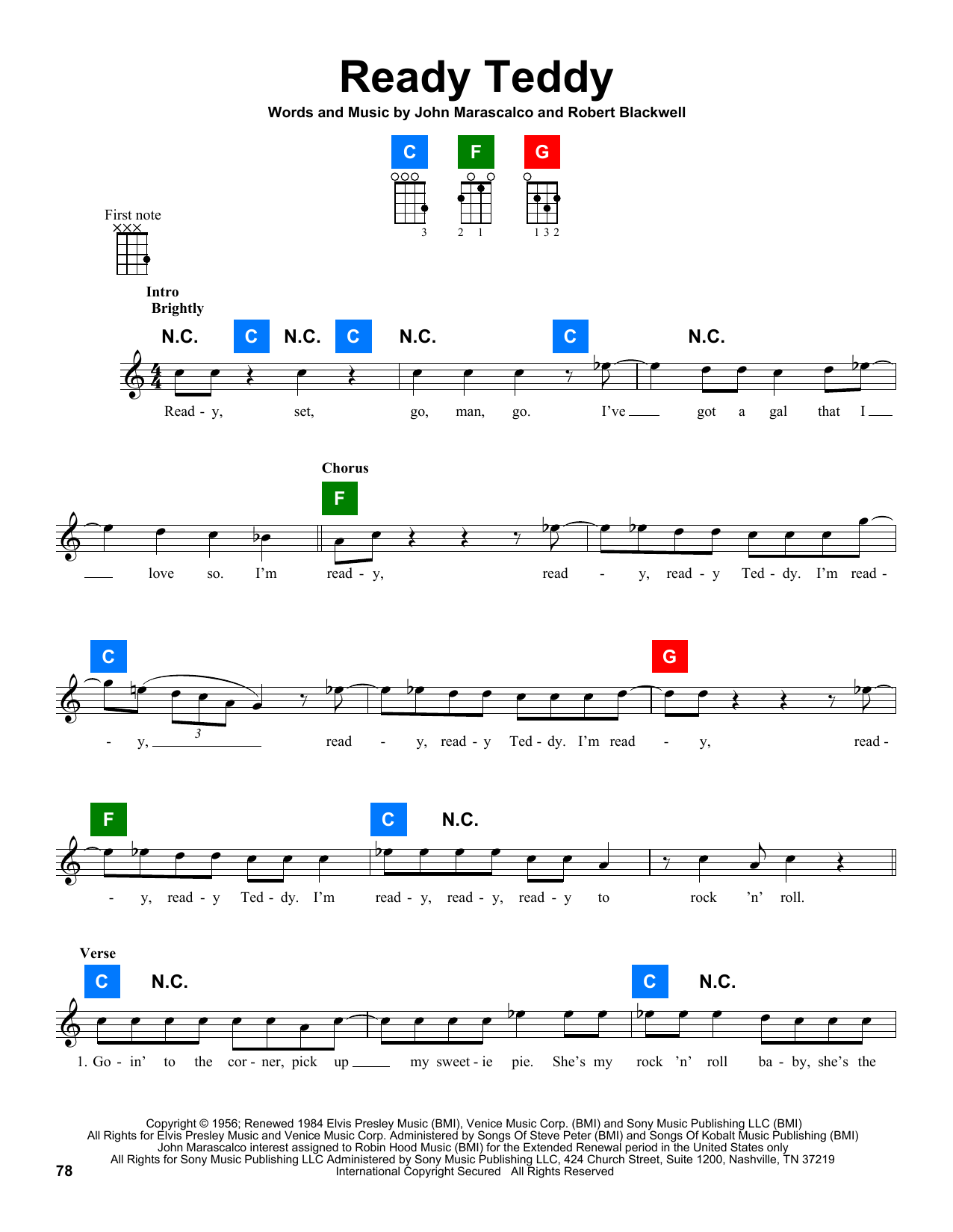 Produktgalerie: Seite 1 von 1 Ready Teddy, Little Richard, Ukulele