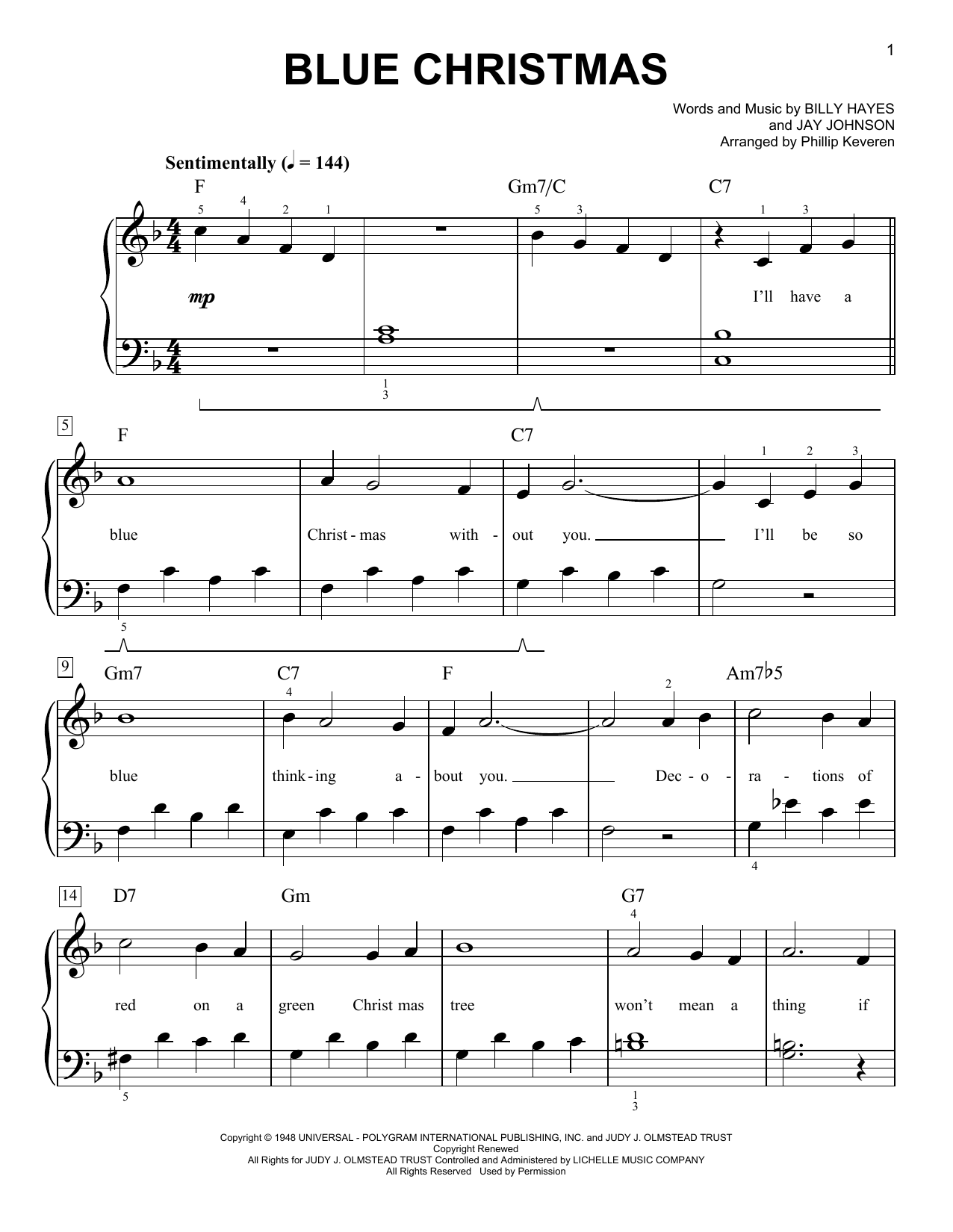 Product gallery: Page 1 of 1 Blue Christmas (arr. Phillip Keveren), Elvis Presley