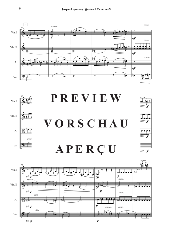 Produktgalerie: Seite 9 von 21 Quatuor à Cordes en Ré , , (Streicherquartett)