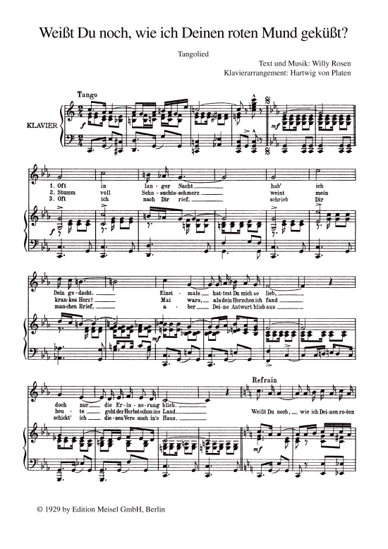 Produktbild zu: Weißt Du noch, wie ich Deinen roten Mund geküsst