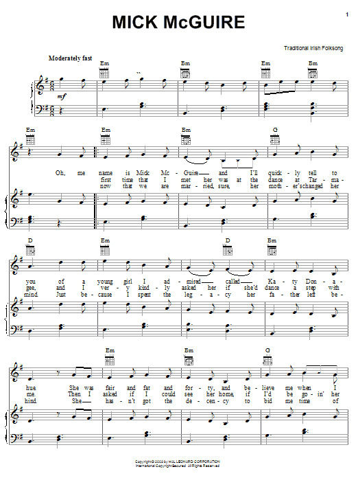 Product gallery: Page 1 of 1 Mick McGuire, Irish Folksong