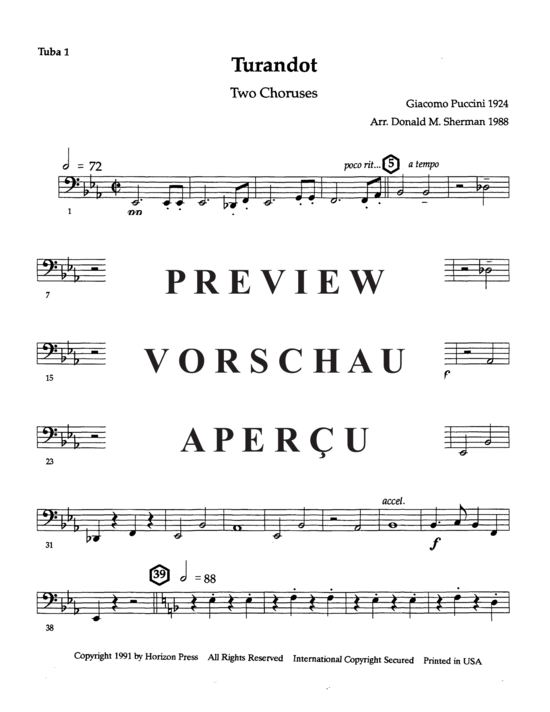 Product gallery: Page 16 of 19 Turandot: Two Choruses , , (Tuba Quartett EETT)
