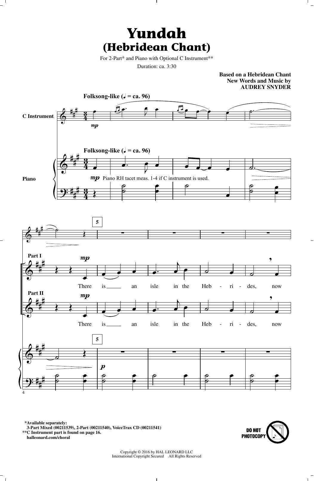Produktbild zu: Yundah (Hebridean Chant)