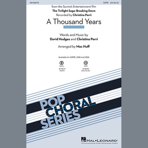 Produktbild zu: A Thousand Years (arr. Mac Huff)