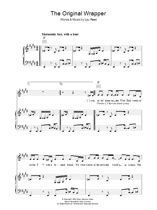 Produktgalerie: Seite 1 von 1 The Original Wrapper, Lou Reed, Gesang, Gitarre, Klavier