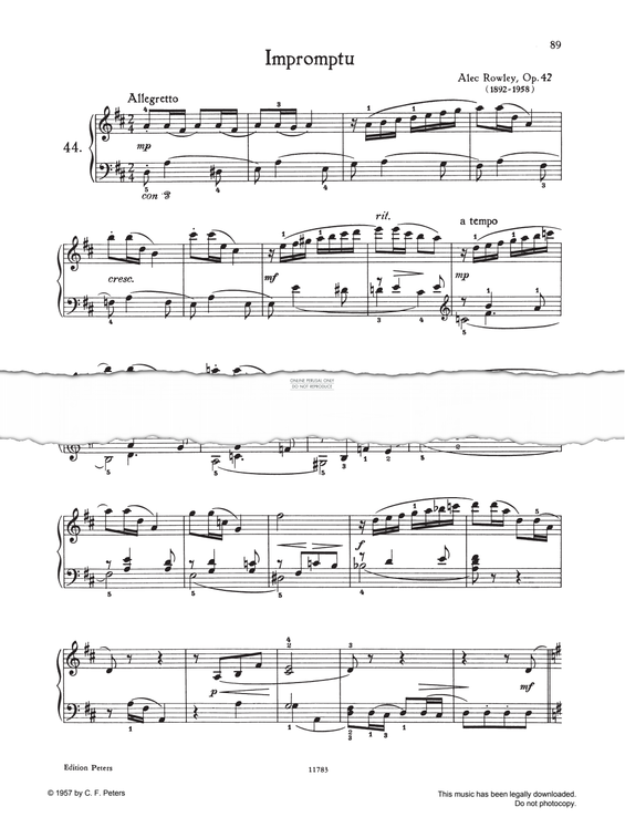 Produktgalerie: Seite 1 von 1 Impromptu D-major, Alec Rowley, Klavier