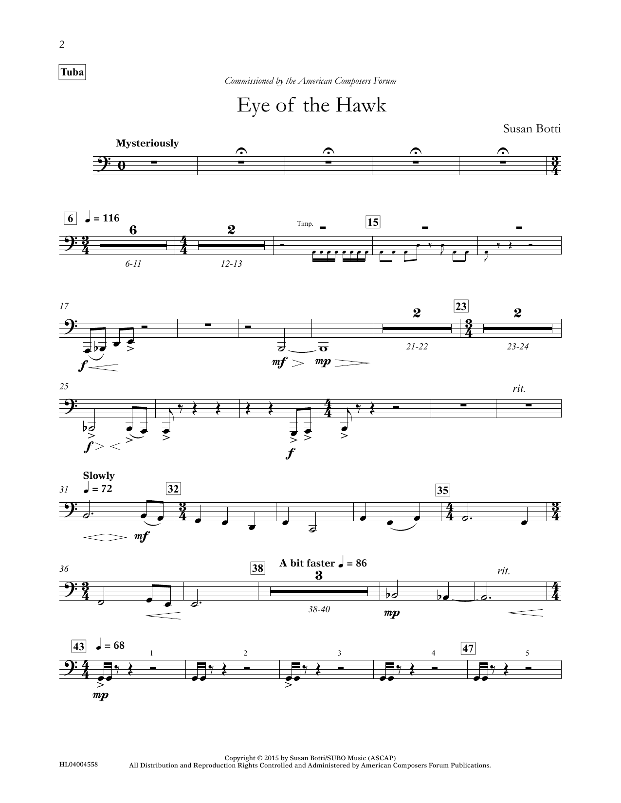 Product picture to: Eye of the Hawk - Tuba