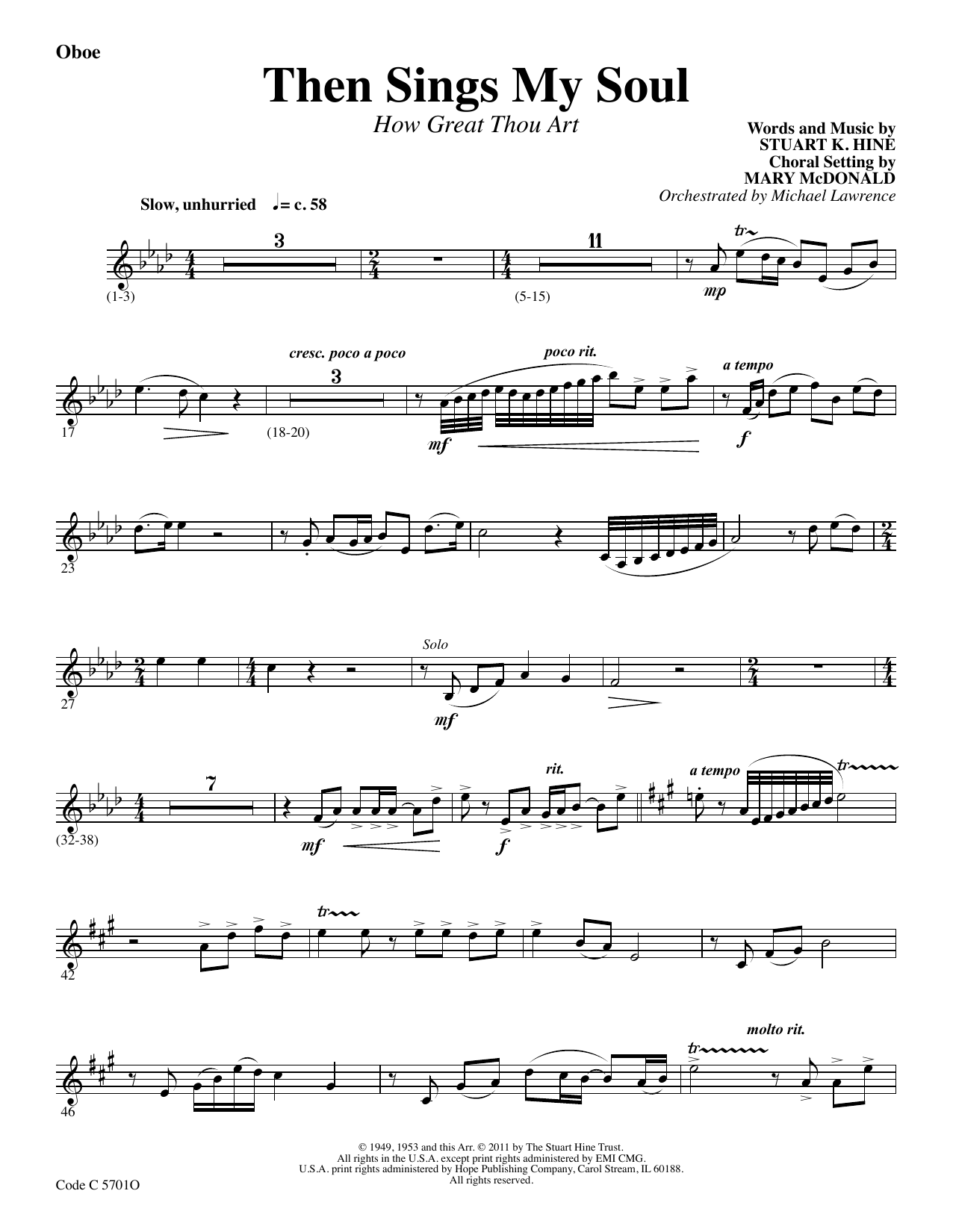 Product picture to: Then Sings My Soul (How Great Thou Art) - Oboe
