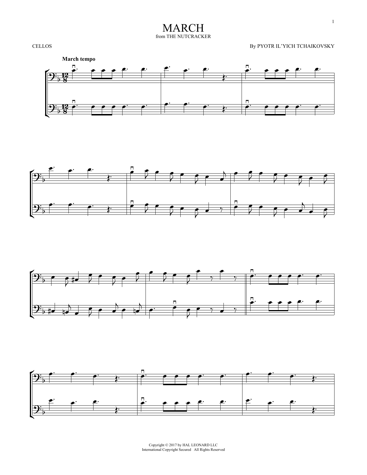 Produktgalerie: Seite 1 von 1 March, Op. 71a (from The Nutcracker), Pyotr Il'yich Tchaikovsky, Violoncello