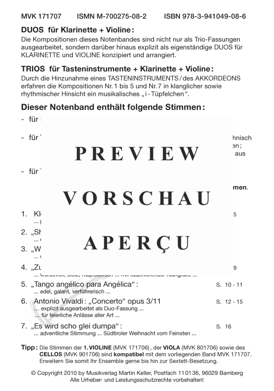 gallery: Trios und Duos für festliche Anlässe, , (Klarinette, Violine und Klavier)
