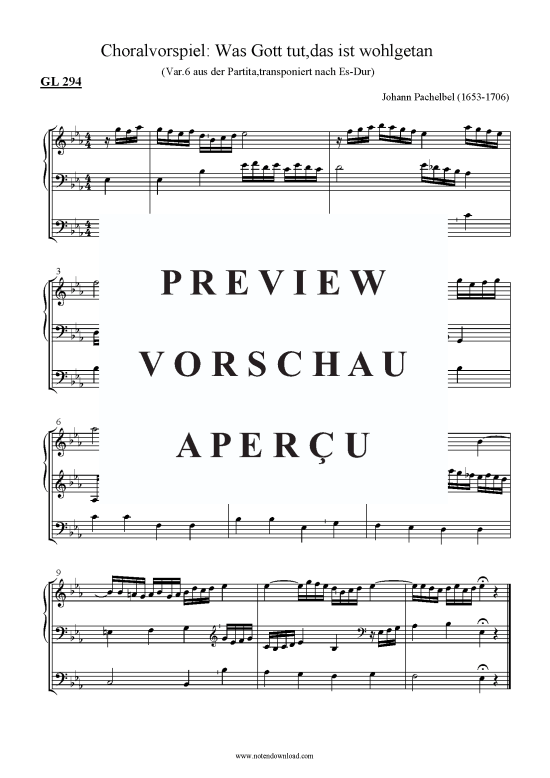 Product picture to: Was Gott tut,das ist wohlgetan (Choralvorspiel) Johann Pachelbel 