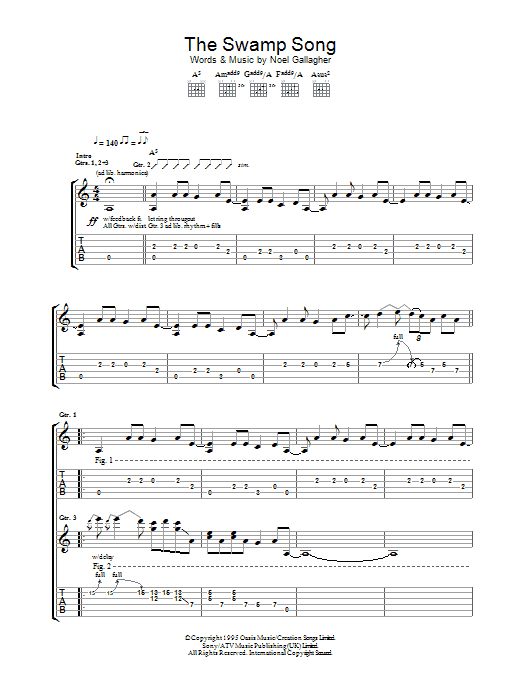 Produktgalerie: Seite 1 von 1 The Swamp Song, Oasis, Gitarre