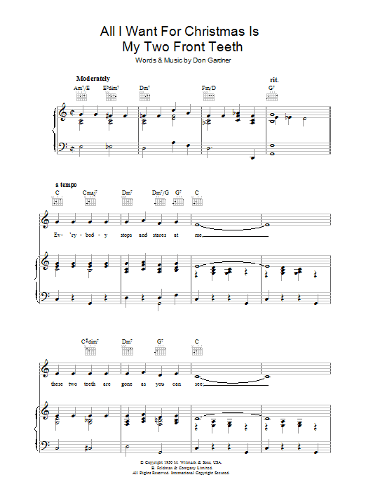 Produktgalerie: Seite 1 von 1 All I Want For Christmas Is My Two Front Teeth, Don Gardner, Gesang, Gitarre, Klavier