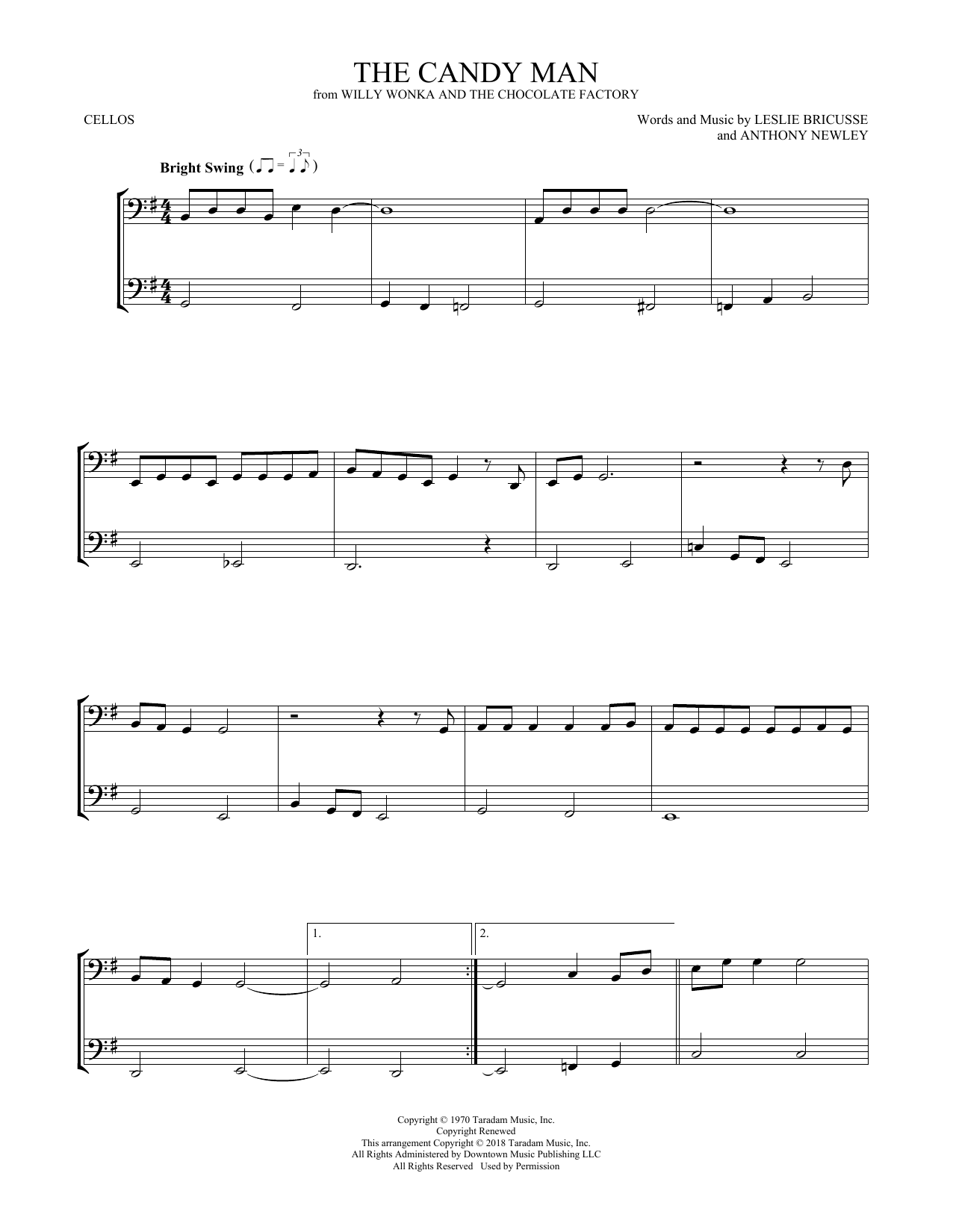 Produktgalerie: Seite 1 von 1 The Candy Man, Leslie Bricusse, Violoncello