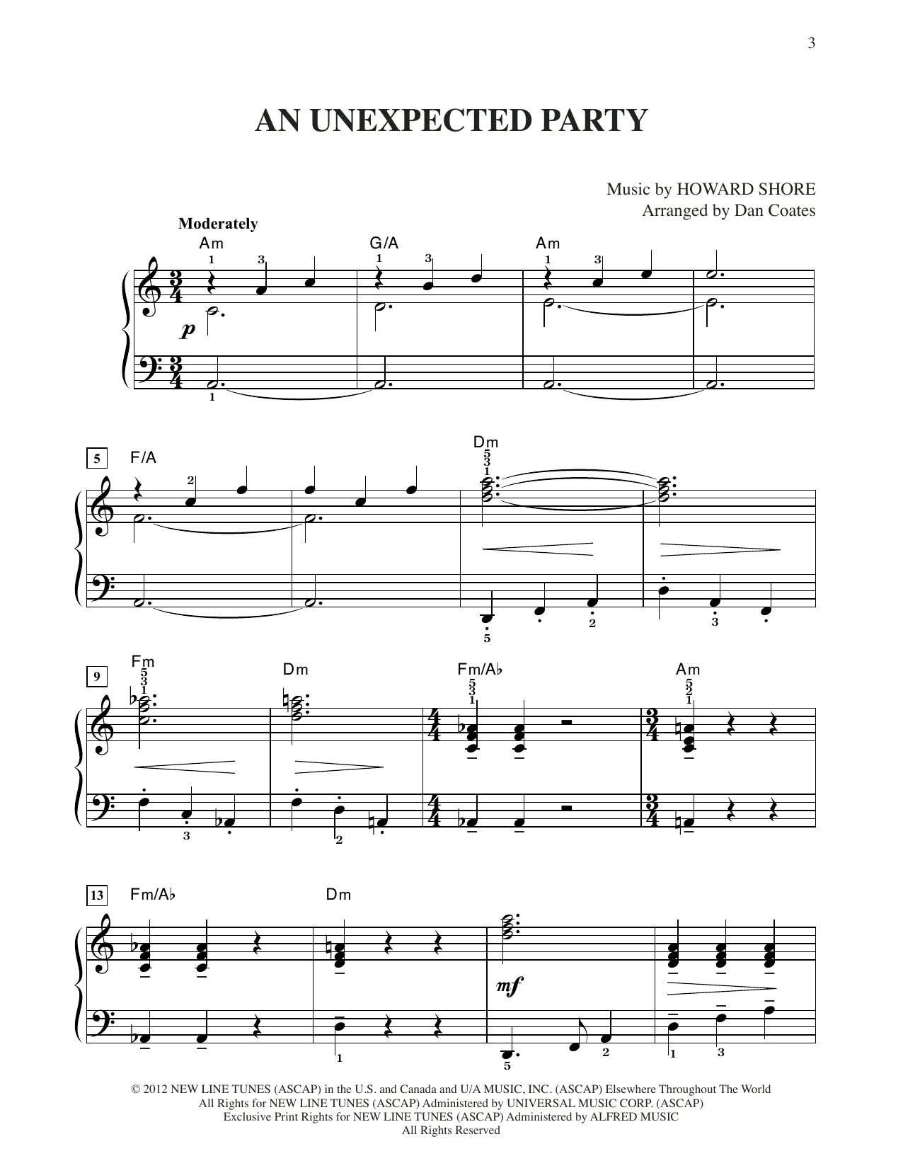 Produktbild zu: An Unexpected Party (from The Hobbit: An Unexpected Journey) (arr. Dan Coates)