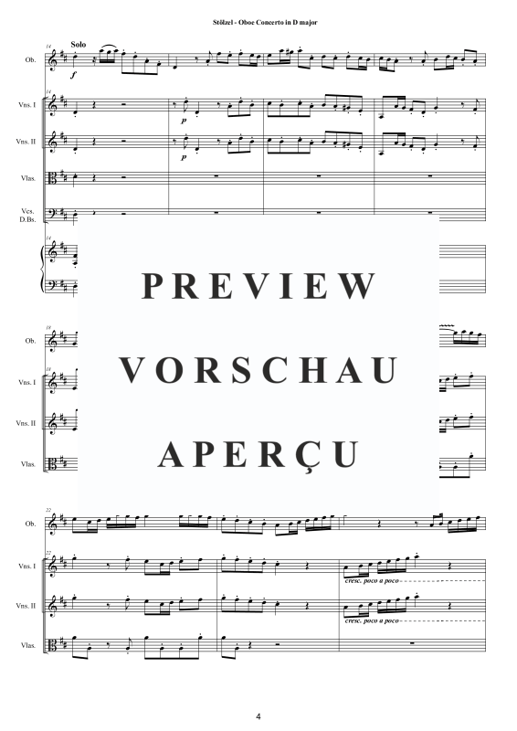 Produktgalerie: Seite 5 von 11 Oboen Konzert in D-Dur, , Oboe Solo, Streicherensemble und Cembalo BC