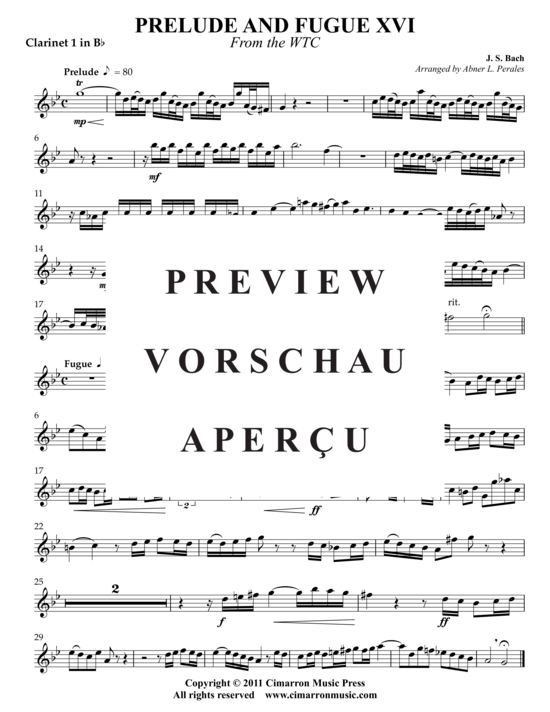 Product gallery: Page 5 of 9 Prelude und Fugue 17 , , (clarinet choir)