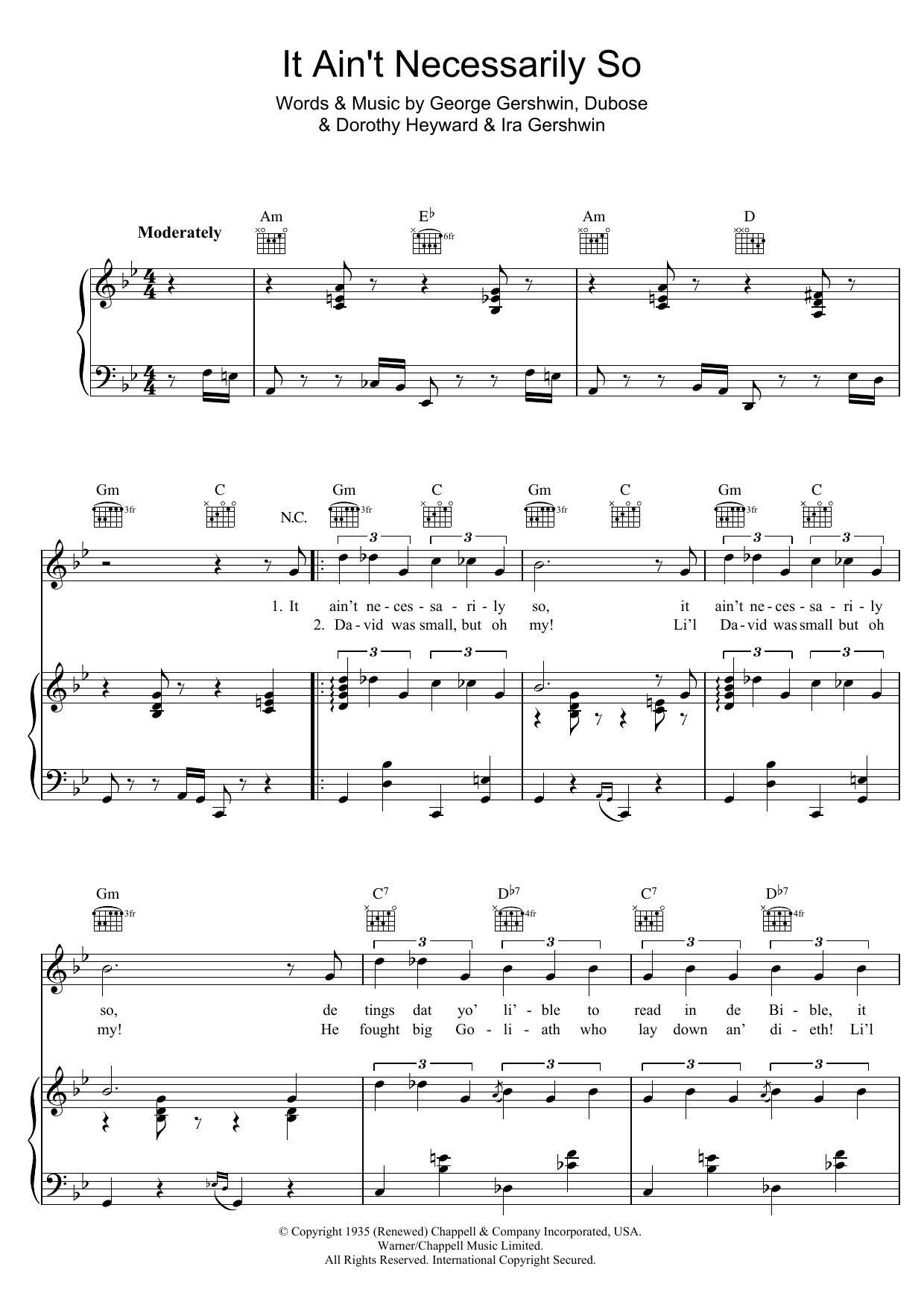 Product picture to: It Ain't Necessarily So (from Porgy And Bess)