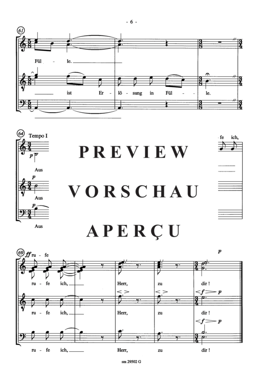 Product gallery: Page 8 of 9 Aus der Tiefe rufe ich , , (mixed choir)
