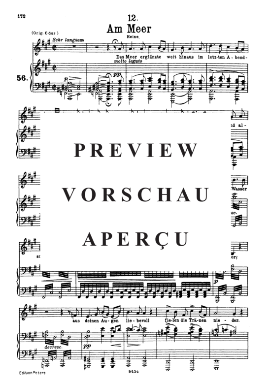 Product gallery: Page 2 of 3 Am Meer D.957-12 (Schwanengesang), , Low Voice and Piano