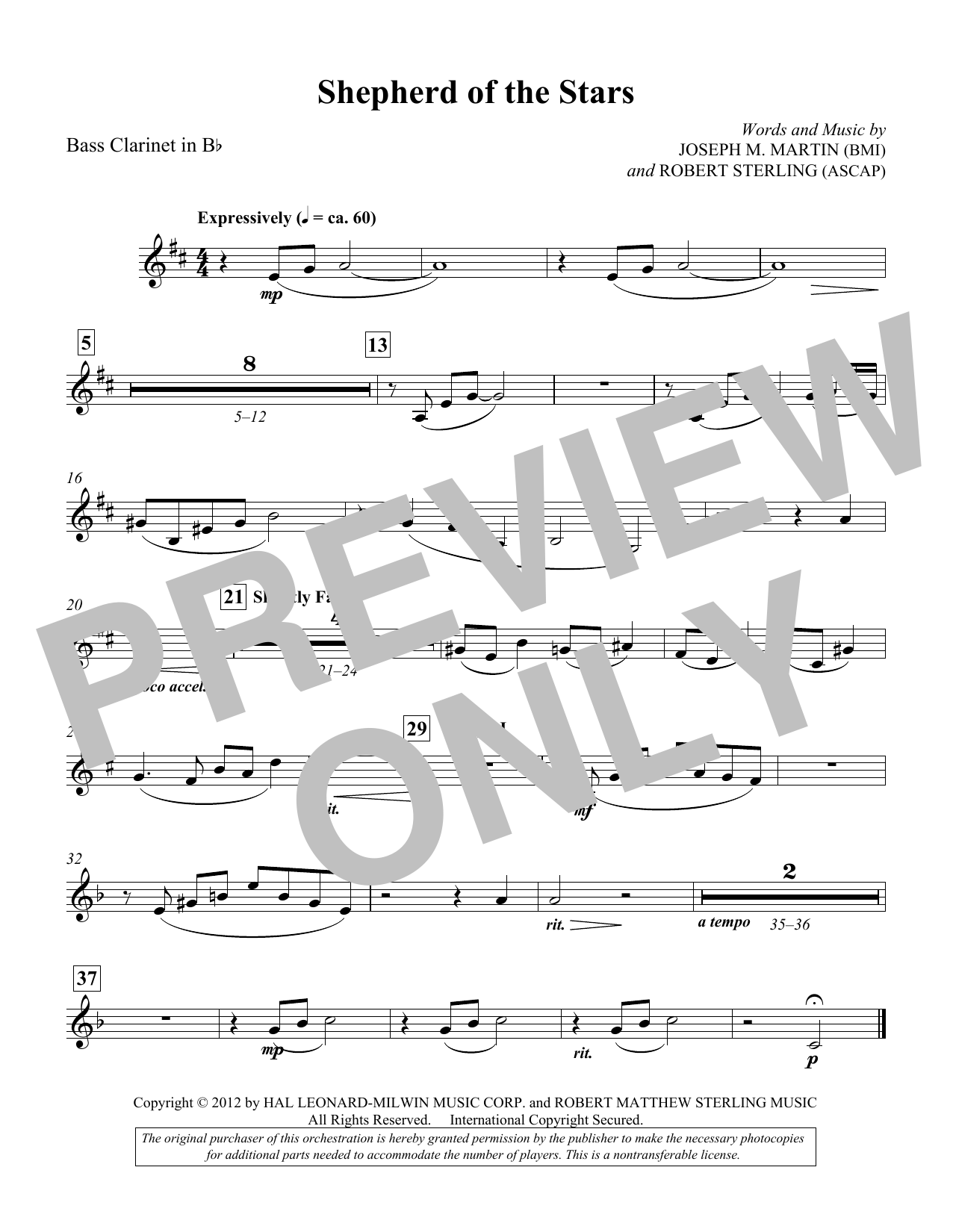 Produktbild zu: Shepherd Of The Stars - Bass Clarinet in Bb