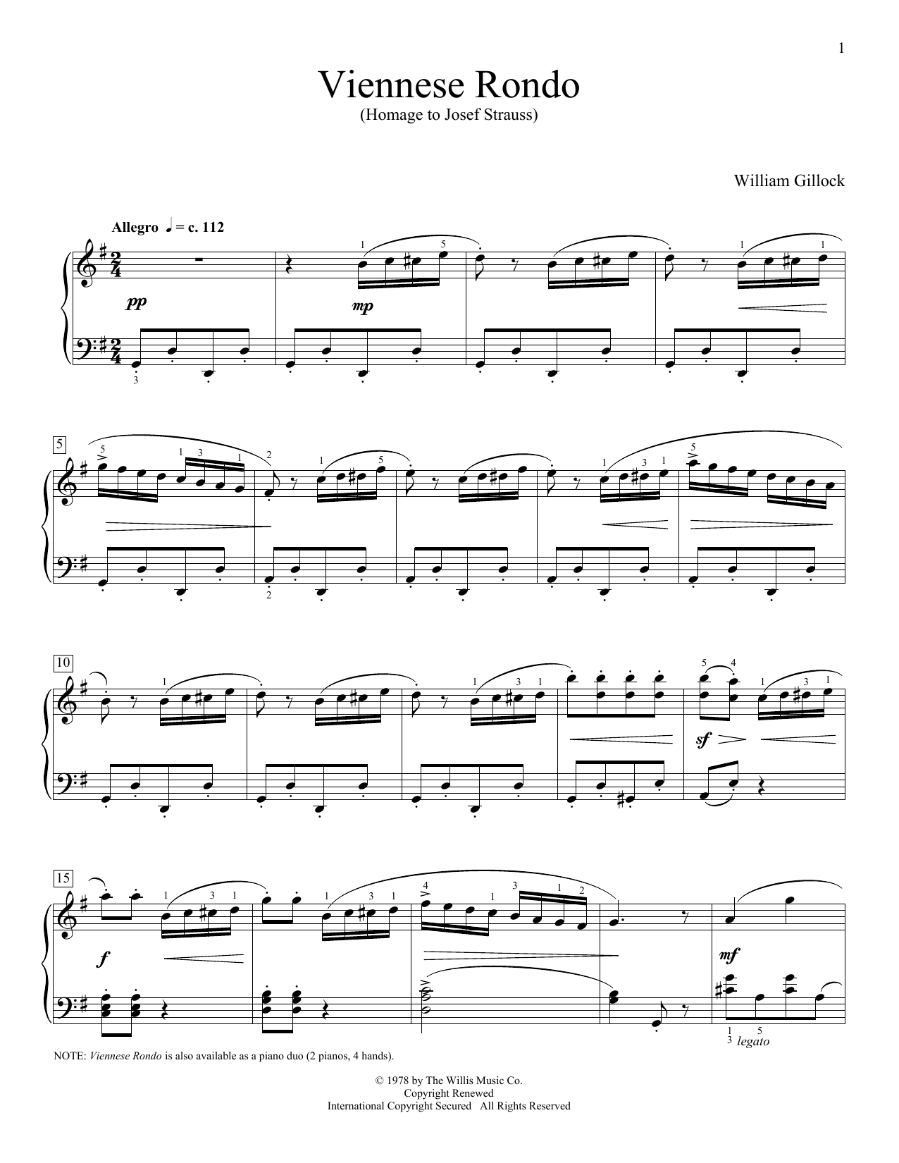 Produktgalerie: Seite 1 von 1 Viennese Rondo, William Gillock, Klavier