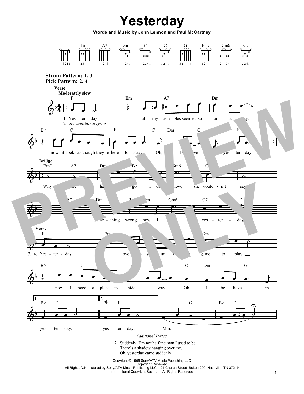 Produktgalerie: Seite 1 von 1 Yesterday, The Beatles, Gitarre