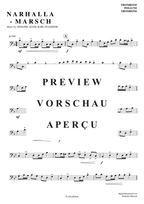 Product gallery: Page 2 of 3 Narhalla-Marsch , Karneval-Fasching, (Posaune / Bariton)