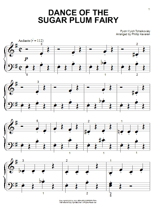 Produktbild zu: Dance Of The Sugar Plum Fairy (from The Nutcracker) (arr. Phillip Keveren)