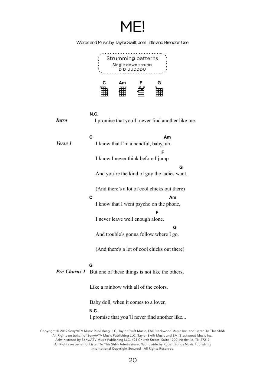 Product gallery: Page 1 of 1 ME! (arr. Elise Ecklund), Taylor Swift