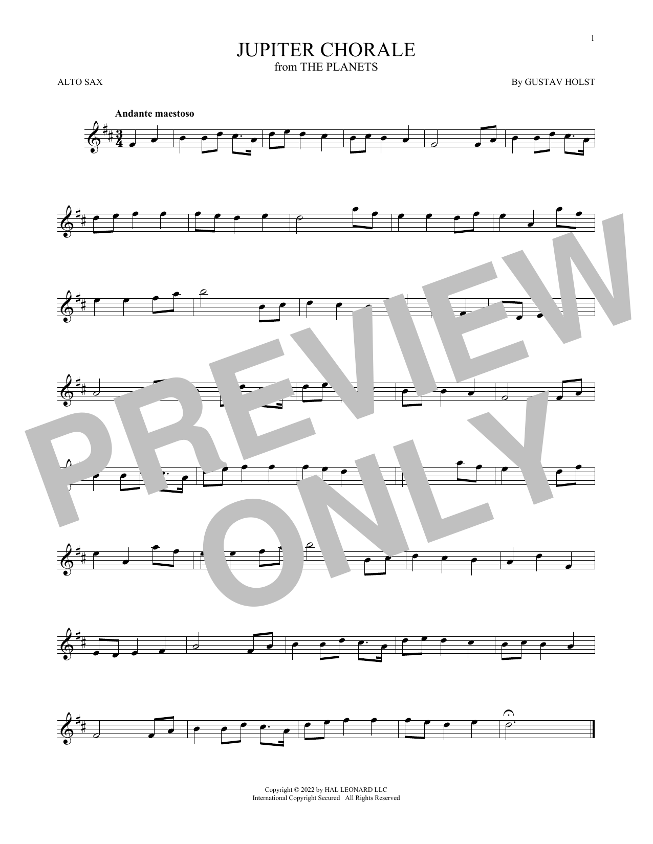 Product gallery: Page 1 of 1 Jupiter (from The Planets, Op. 32), Gustav Holst
