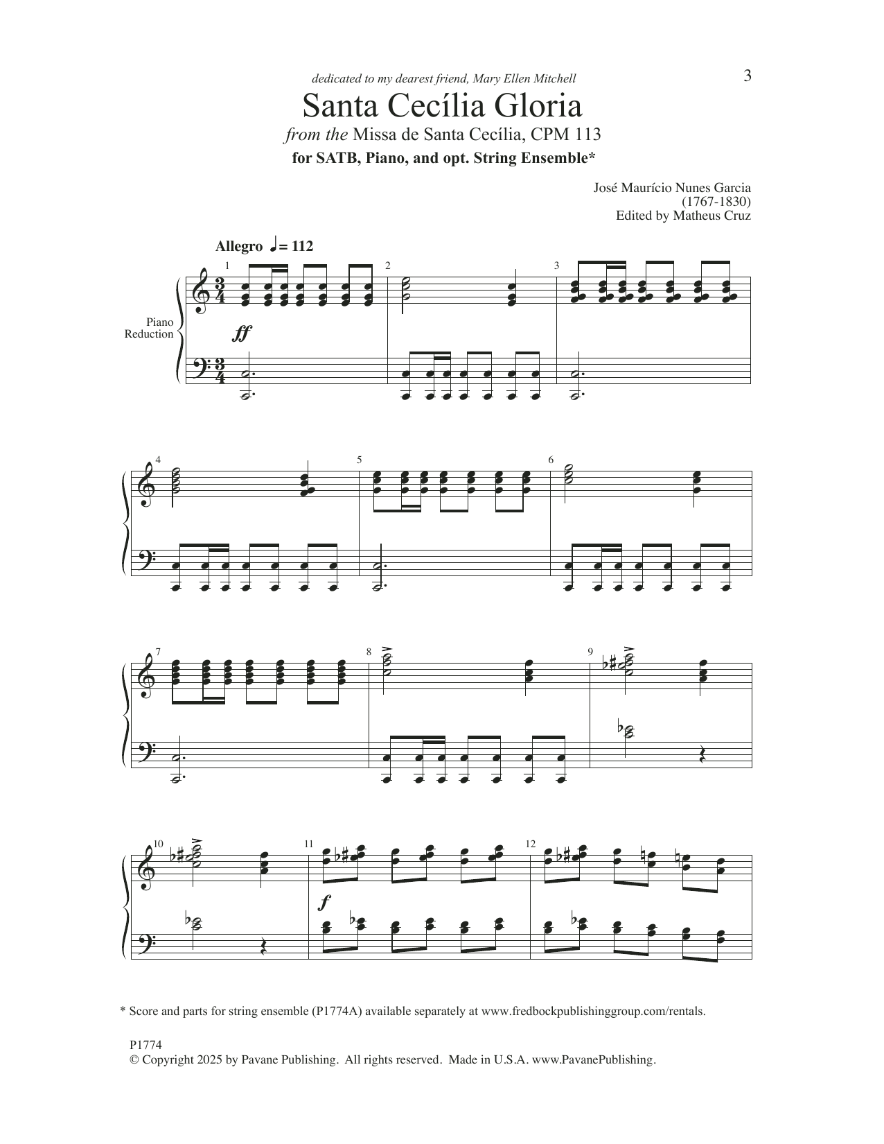 Produktbild zu: Santa Cecilia Gloria (ed. Matheus Cruz)