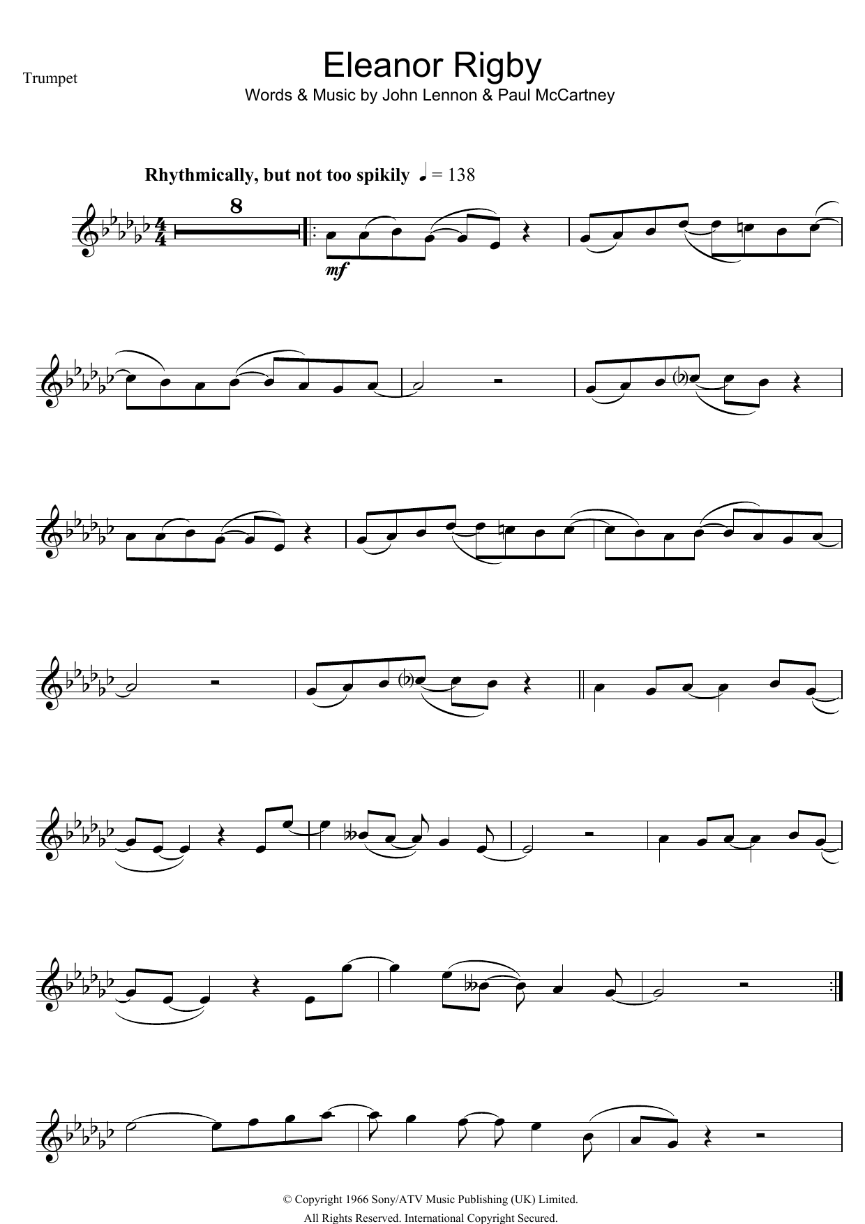 Produktgalerie: Seite 1 von 1 Eleanor Rigby, The Beatles, Trompete