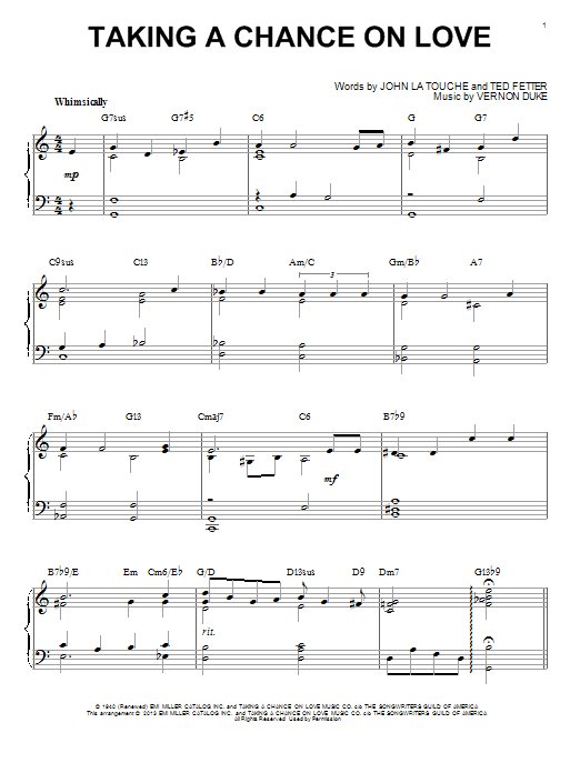 Produktbild zu: Taking A Chance On Love (arr. Brent Edstrom)