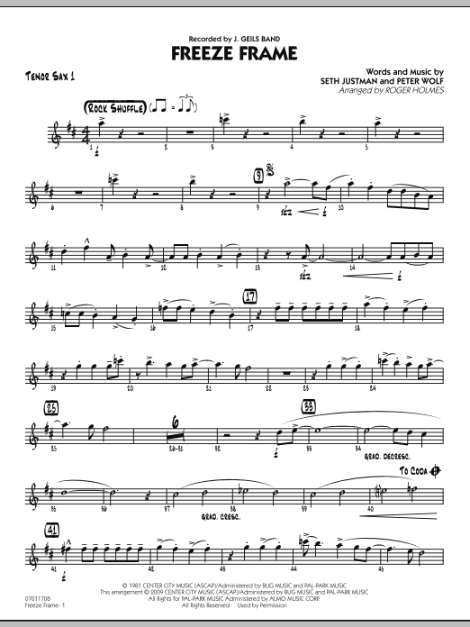 Produktgalerie: Seite 1 von 1 Freeze Frame - Tenor Sax 1, J. Geils Band