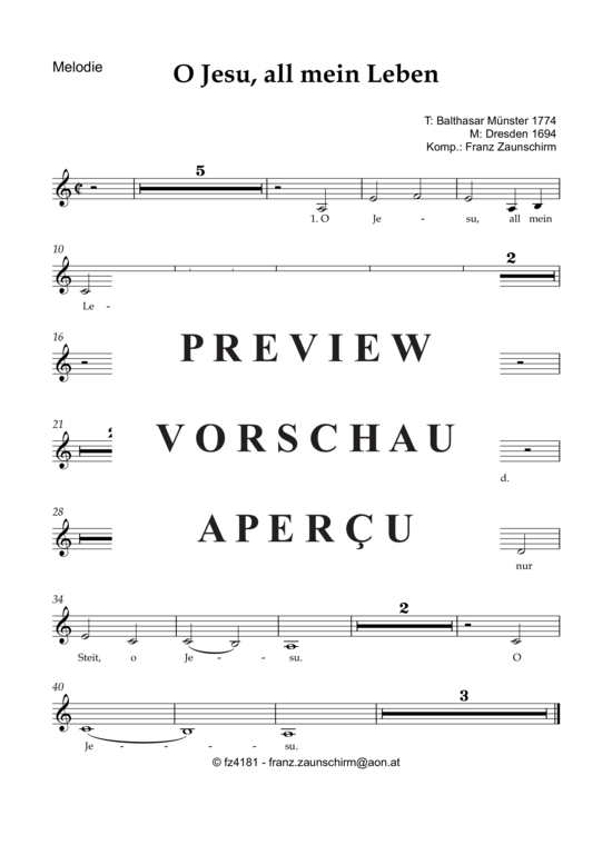 Product gallery: Page 5 of 7 Meditation über O Jesu, all mein Leben bist du , , (Melody instrument in C + Accordion)