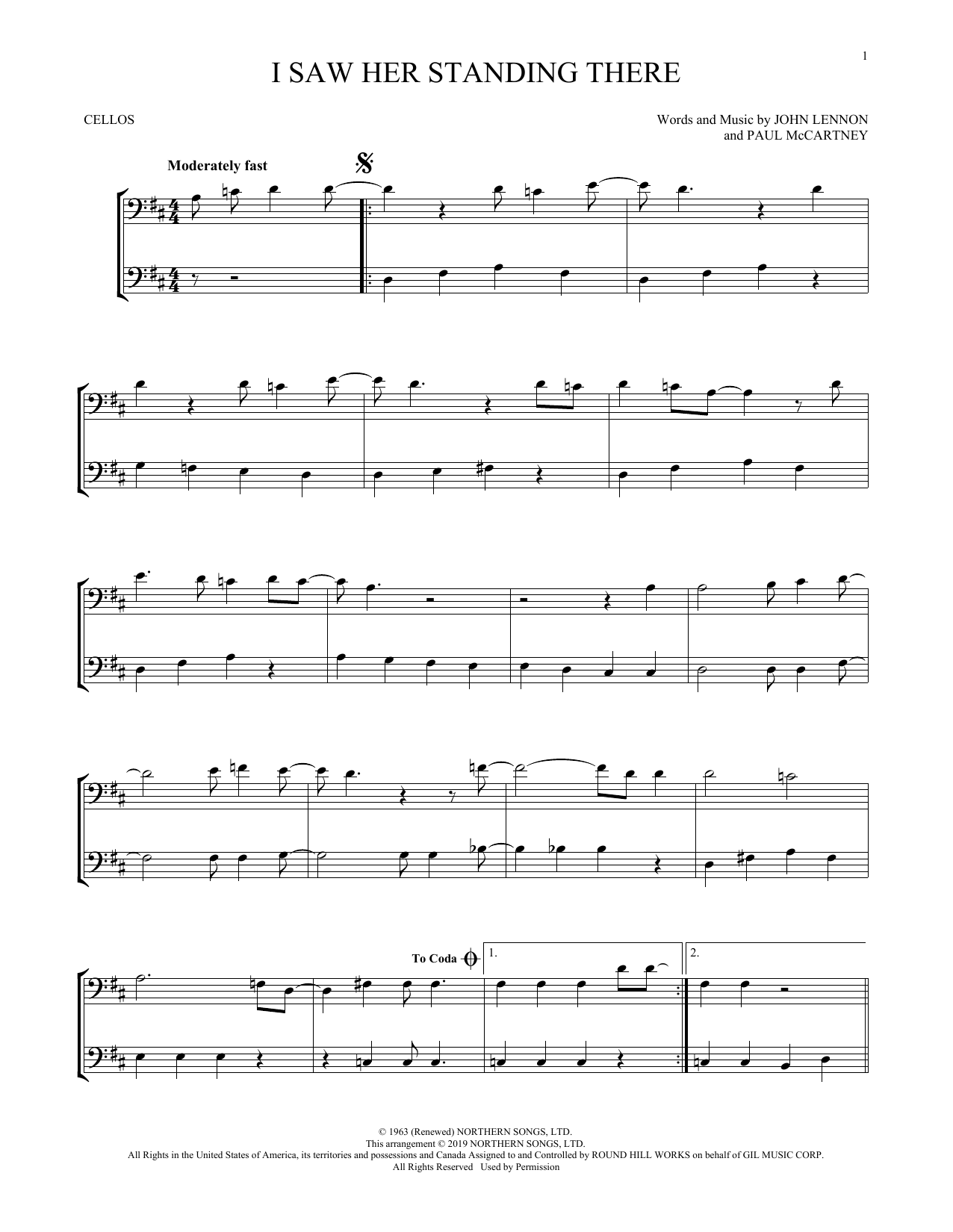 Produktgalerie: Seite 1 von 1 I Saw Her Standing There (arr. Mark Phillips), The Beatles, Violoncello