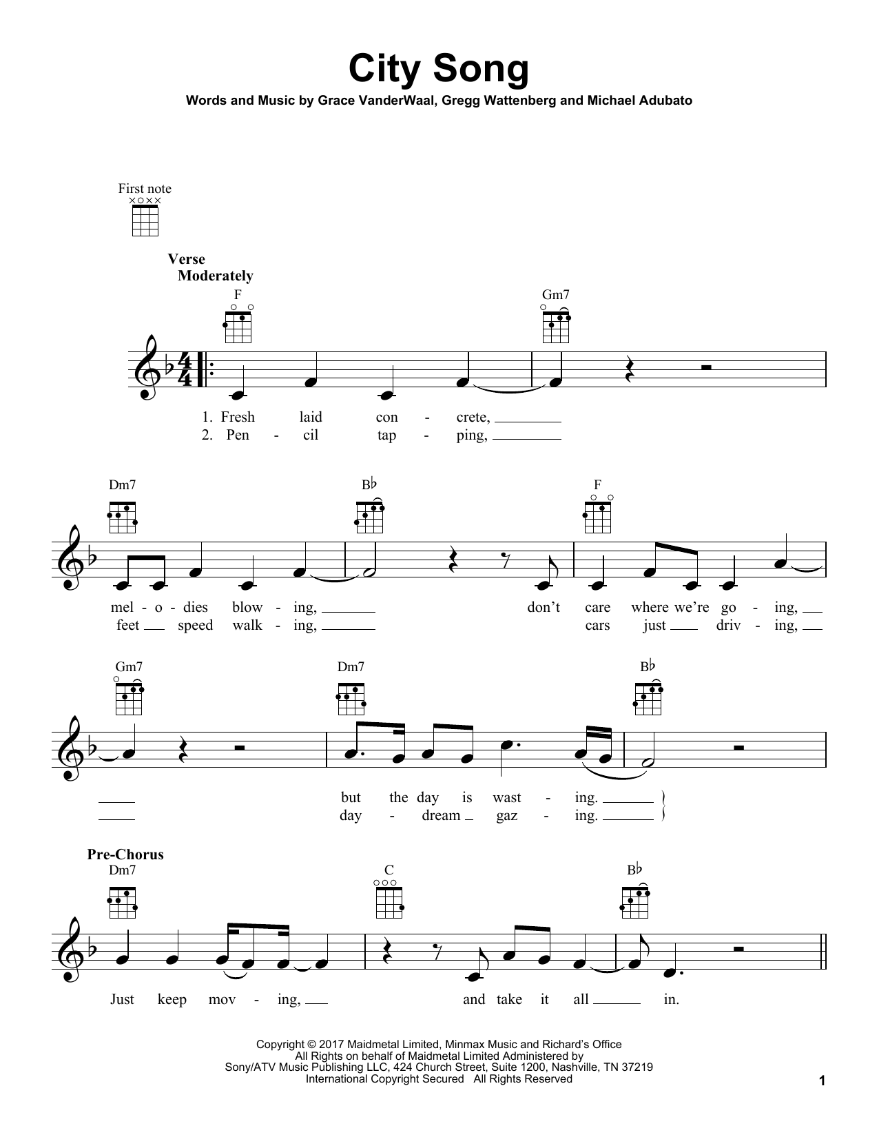 Product gallery: Page 1 of 1 City Song, Grace VanderWaal